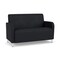 Lesro Siena Lounge Reception Loveseat, Brushed Steel, MD Black Upholstery SN1501 - alternate 1